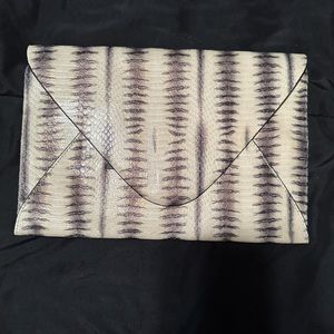 BCBG snakeskin envelope clutch